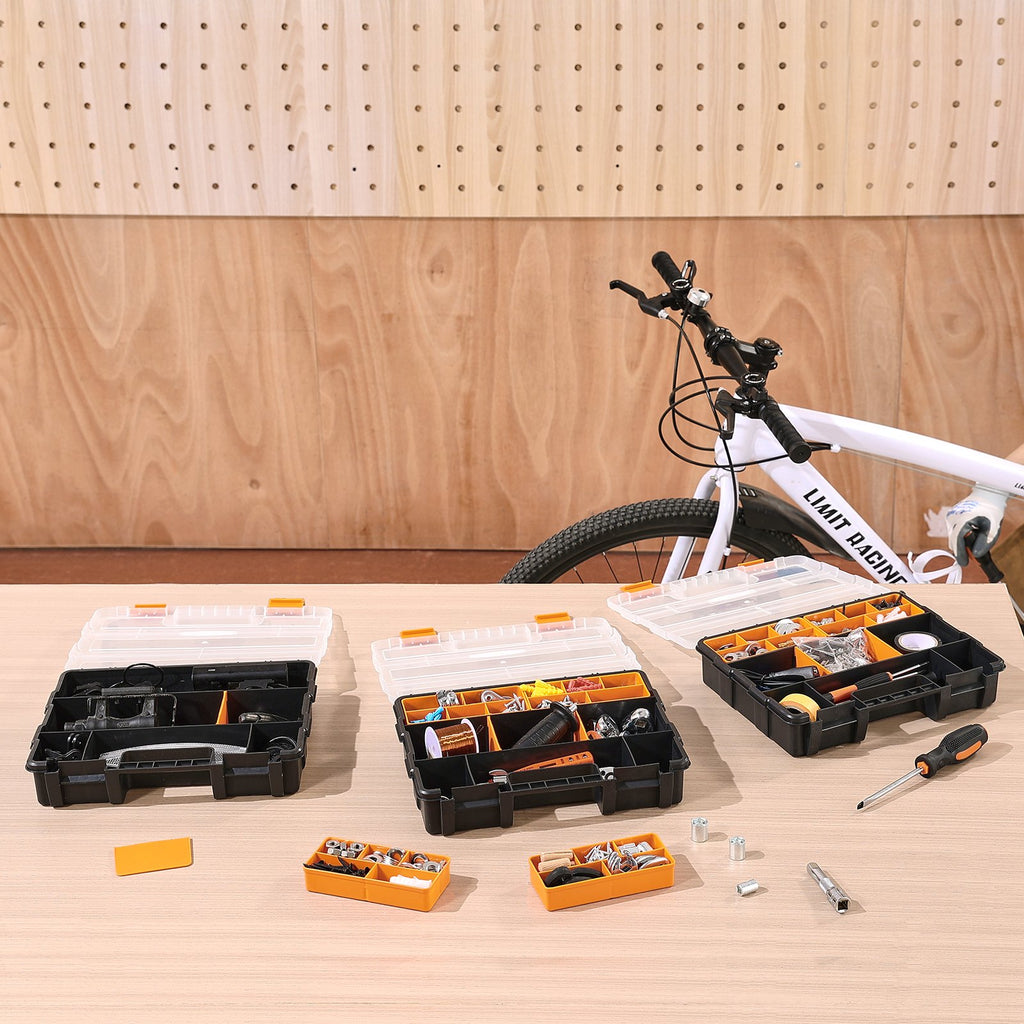 Single Sided 3Pack Small Parts Organizer 21Compartment Organizer Box With Removable Divider